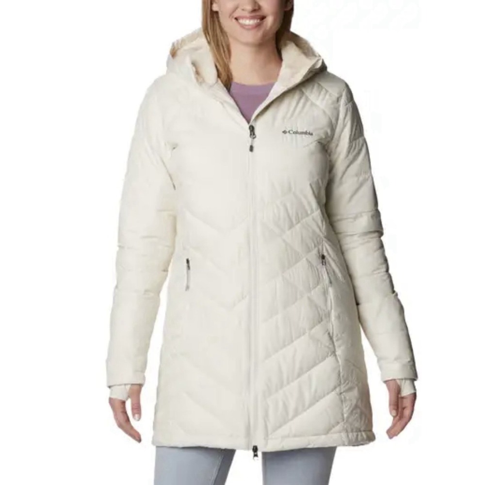 Columbia Cream White Puffer Coat with Hood